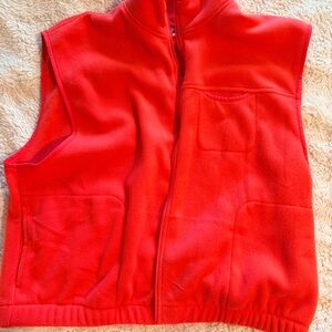 Old Navy Women's Bright Red Fleece Vest